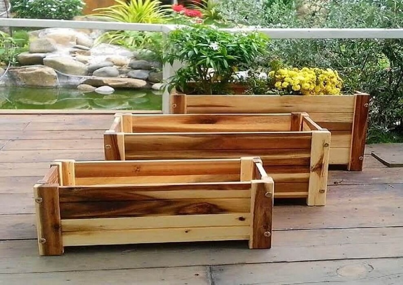 Chậu Gỗ Trồng Cây Hình Chữ Nhật (40x18) Chậu Gỗ Trồng Cây Hình Chữ Nhật (40x18)