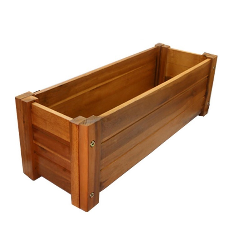 Chậu Gỗ Trồng Cây Hình Chữ Nhật (40x18) Chậu Gỗ Trồng Cây Hình Chữ Nhật (40x18)
