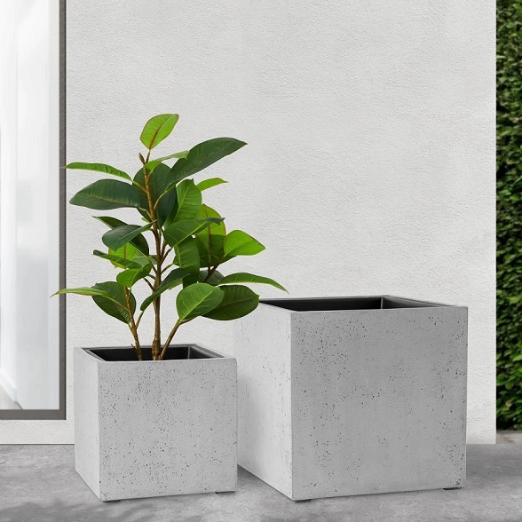 Chậu xi măng trồng cây vuông 60cm Chậu xi măng trồng cây vuông 60cm