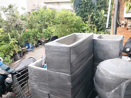 Chậu Xi Măng Đá Mài Hình Chữ Nhật Dài 80cm Chậu Xi Măng Đá Mài Hình Chữ Nhật Dài 80cm