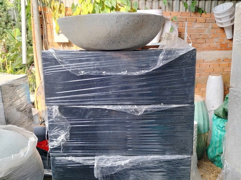 Chậu Xi Măng Đá Mài Hình Chữ Nhật Dài 80cm Chậu Xi Măng Đá Mài Hình Chữ Nhật Dài 80cm
