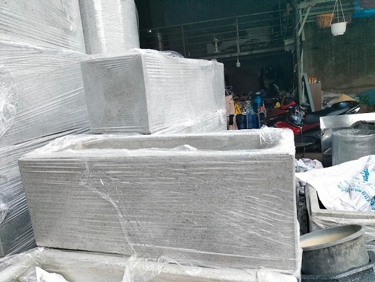 Chậu Xi Măng Đá Mài Dài 80cm Rộng 30cm Chậu Xi Măng Đá Mài Dài 80cm Rộng 30cm