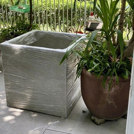Chậu Xi Măng Đá Mài Vuông 80cm Chậu Xi Măng Đá Mài Vuông 80cm