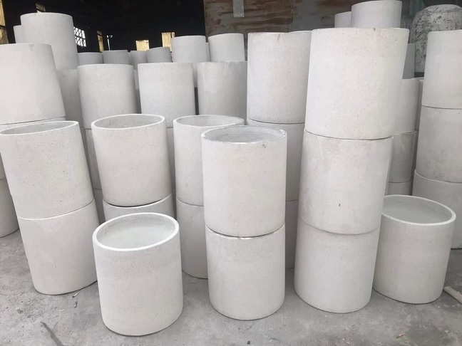 Chậu Xi Măng Đá Mài Hình Trụ Tròn (30cm) Chậu Xi Măng Đá Mài Hình Trụ Tròn (30cm)