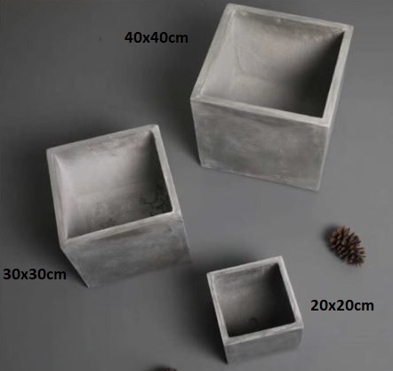 Chậu Xi Măng Đá Mài Trồng Cây Hình Vuông 40cm Chậu Xi Măng Đá Mài Trồng Cây Hình Vuông 40cm