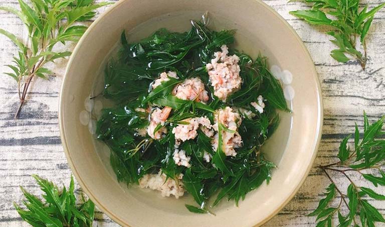 lá đinh lăng ứng dụng trong ẩm thực